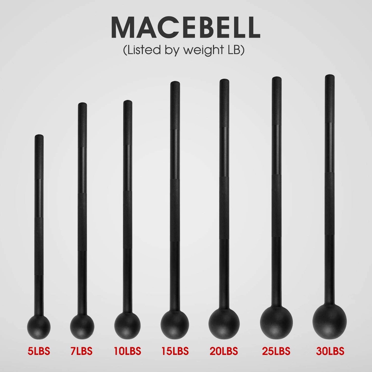 Steel Mace Bell for Comprehensive Strength Training - Adjustable Weight Range (5-30 LB) for Full Body, Shoulder, Grip, and Forearm Workouts for All Fitness Levels