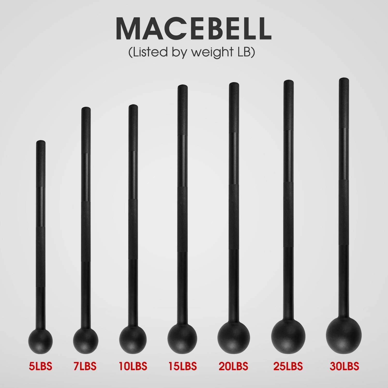 Steel Mace Bell for Comprehensive Strength Training - Adjustable Weight Range (5-30 LB) for Full Body, Shoulder, Grip, and Forearm Workouts for All Fitness Levels