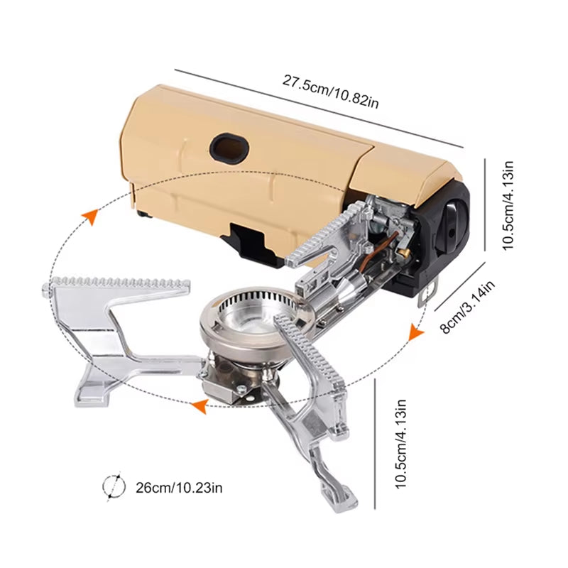 Ultimate Portable 2670W Camping Gas Stove - Compact Folding Burner for Outdoor Adventures and Travel Cooking