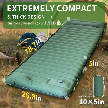 Experience Ultimate Comfort with Our Ultralight Inflatable Camping Sleeping Pad with Built-In Pump and Pillows - Perfect for Your Outdoor Adventures!
