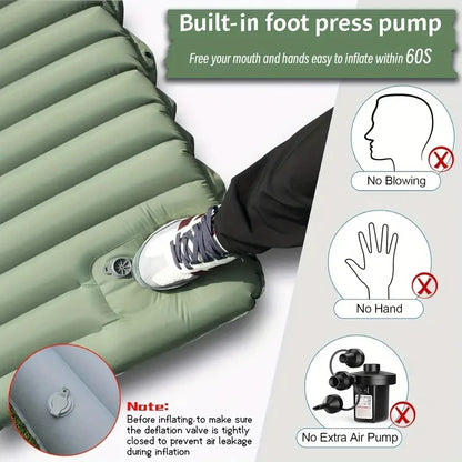 Experience Ultimate Comfort with Our Ultralight Inflatable Camping Sleeping Pad with Built-In Pump and Pillows - Perfect for Your Outdoor Adventures!